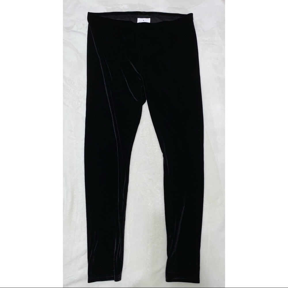 Black Velvet Legging Pants